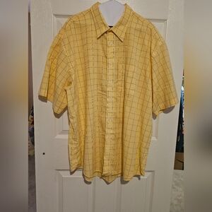 Arrow Yellow Casual Button Down Shirt Wrinkle Free Sz XXL